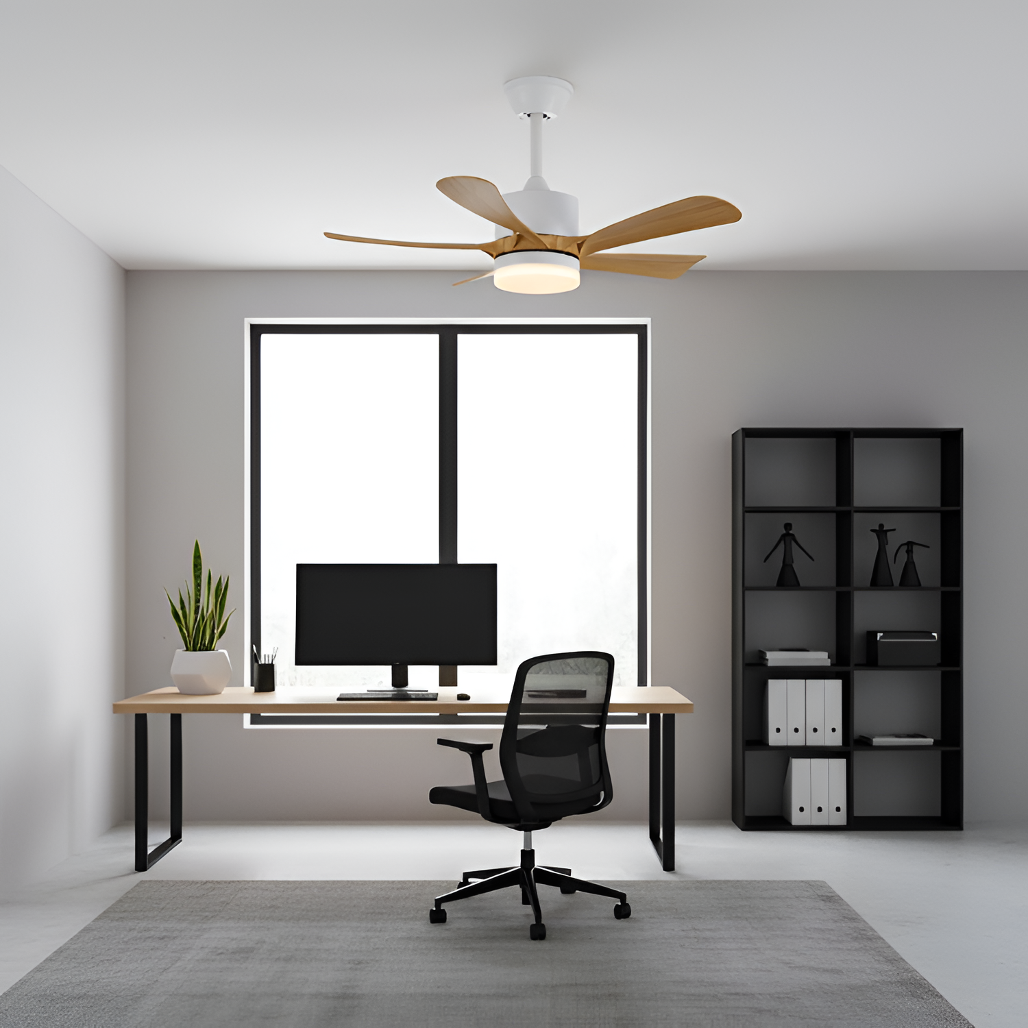 Ventilador de Techo con Aspas Curvas Minimalista - Regulable