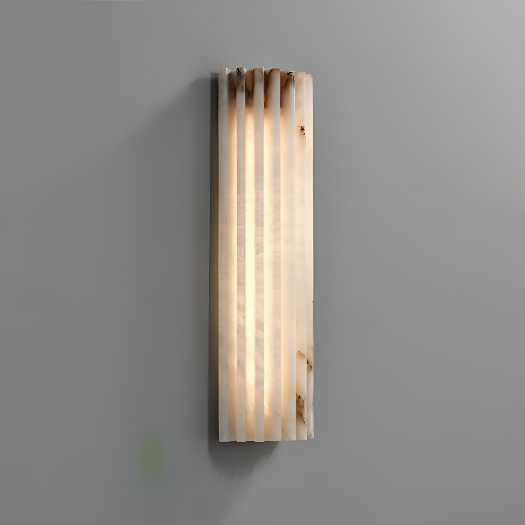 Aplique Pared Estriado Minimalista - Alabastro