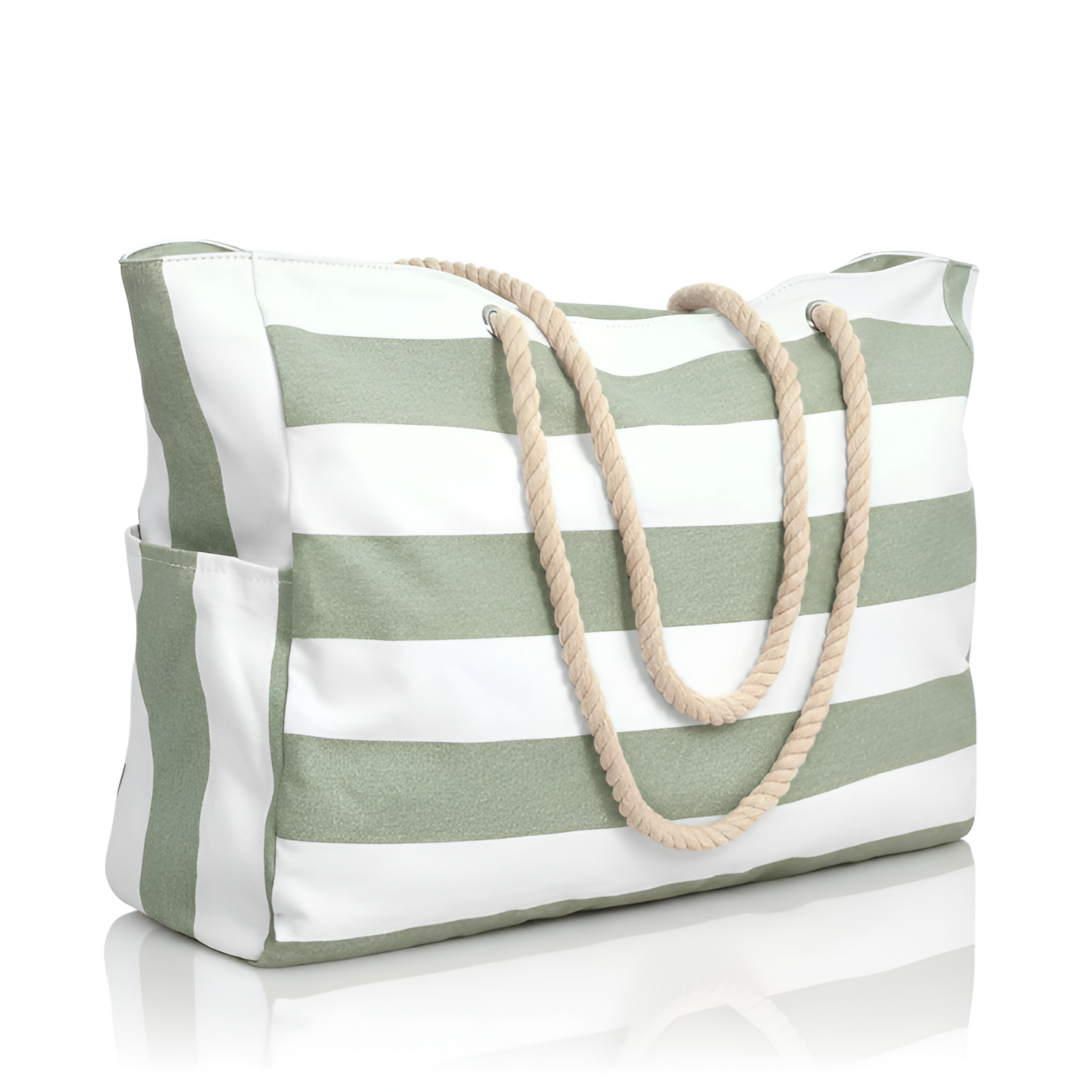 Bolsa de Lona a Rayas para Viaje y Playa - Amplia