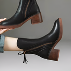 Botines de Tacón en Bloque con Cremallera para Mujer - Estilo Urbano