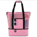 Bolsa de Playa de Malla con Nevera Aislante - Compartimento Doble