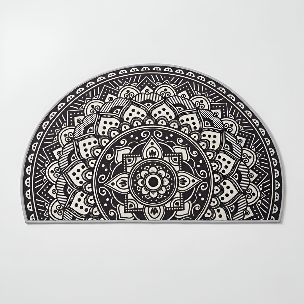 Alfombra Bohemia Mandala – Alfombra Semicircular Decorativa