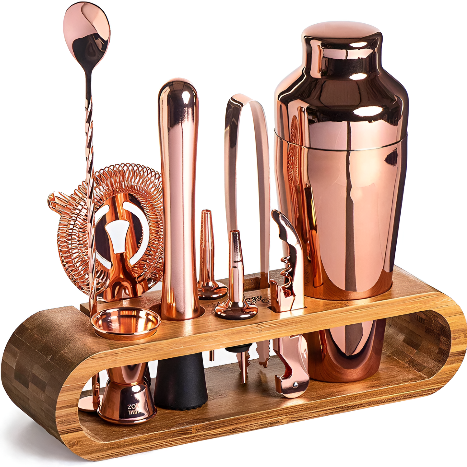 Juego Coctelería Completo Metálico - Exhibidor Mostrador