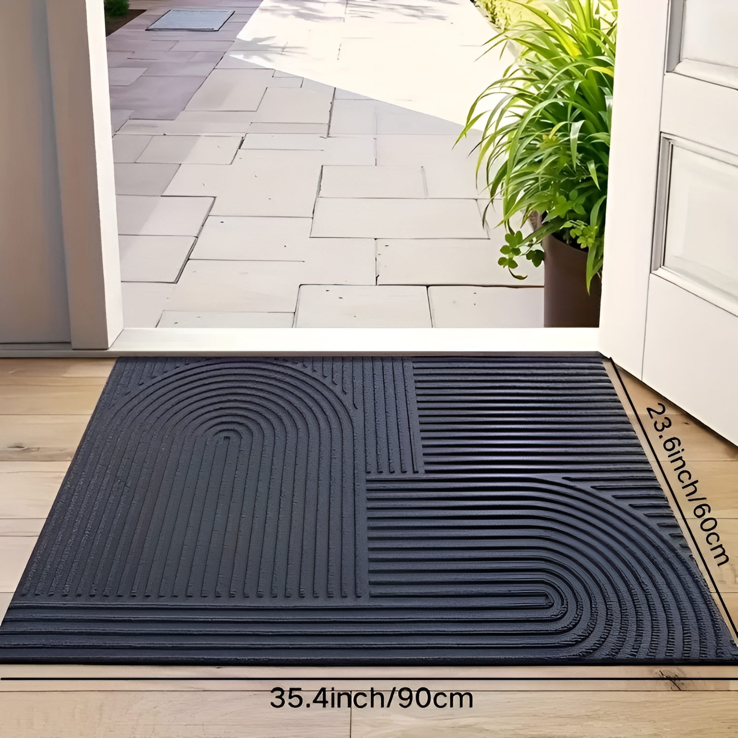 Alfombra de Entrada con Textura Geométrica - Diseño Moderno