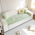 Funda de Sofá de Felpa con Plisado a Mano - Protector para Sillón