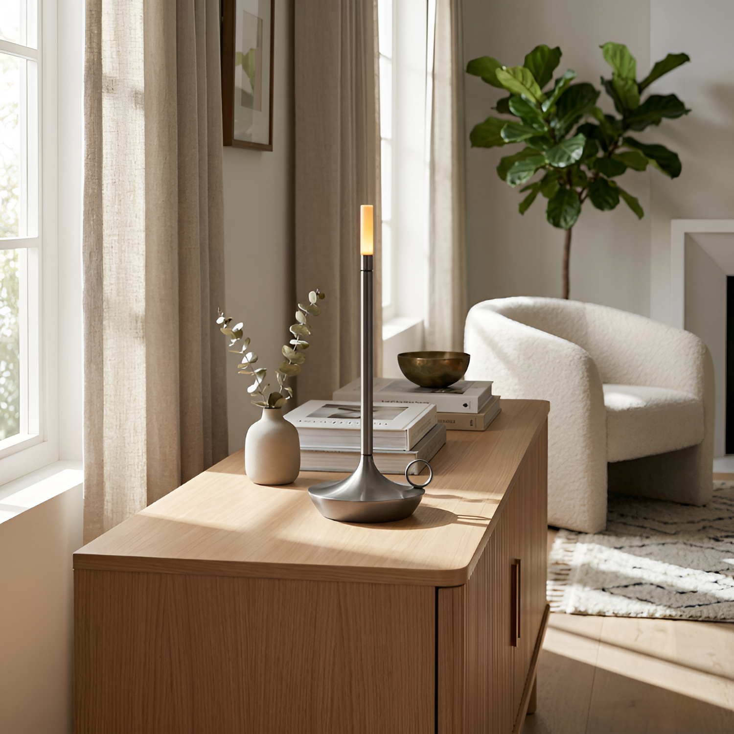 Lámpara de Mesa Cilíndrica – Lámpara Portátil LED