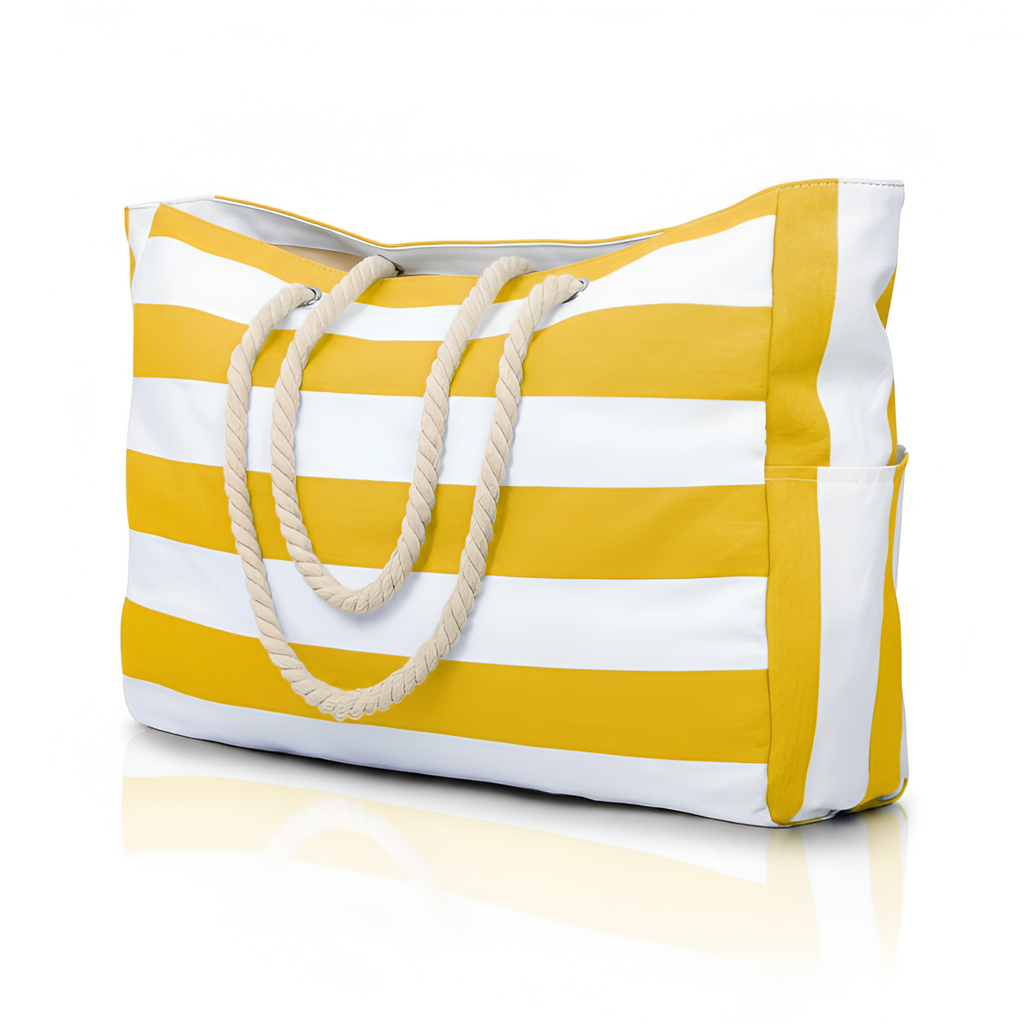 Bolsa de Lona a Rayas para Viaje y Playa - Amplia
