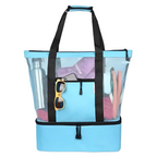 Bolsa de Playa de Malla con Nevera Aislante - Compartimento Doble