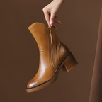 Botines de Tacón en Bloque con Cremallera para Mujer - Estilo Urbano