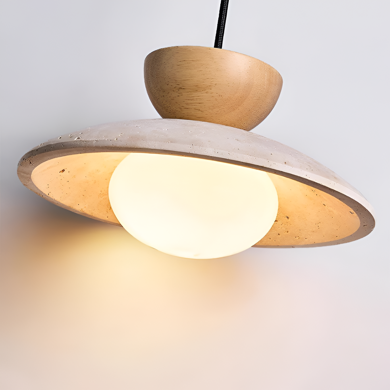 Lámpara Colgante de Travertino Minimalista - Geométrica