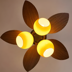 Ventilador de Techo con Hojas de Palma Tropical - Luz Integrada