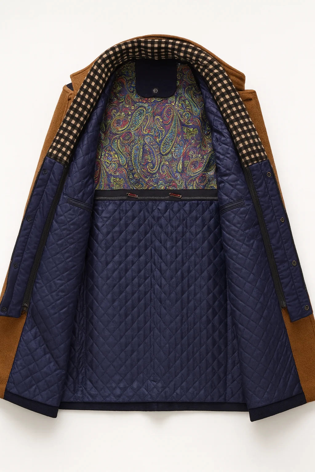 Abrigo de lana para mujer con cuello alto y bolsillos laterales, ideal para mantener el calor y lucir elegante en invierno. 5