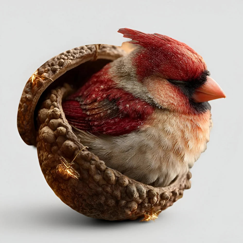 Adorno navideño de animal del bosque en forma de bellota, disponible en diseños de conejo, ardilla, erizo, cardenal 5