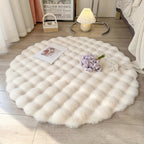 Alfombra redonda de vellón ultrasuave de 90 cm con diseño de burbujas, ideal para modernizar la sala de 0