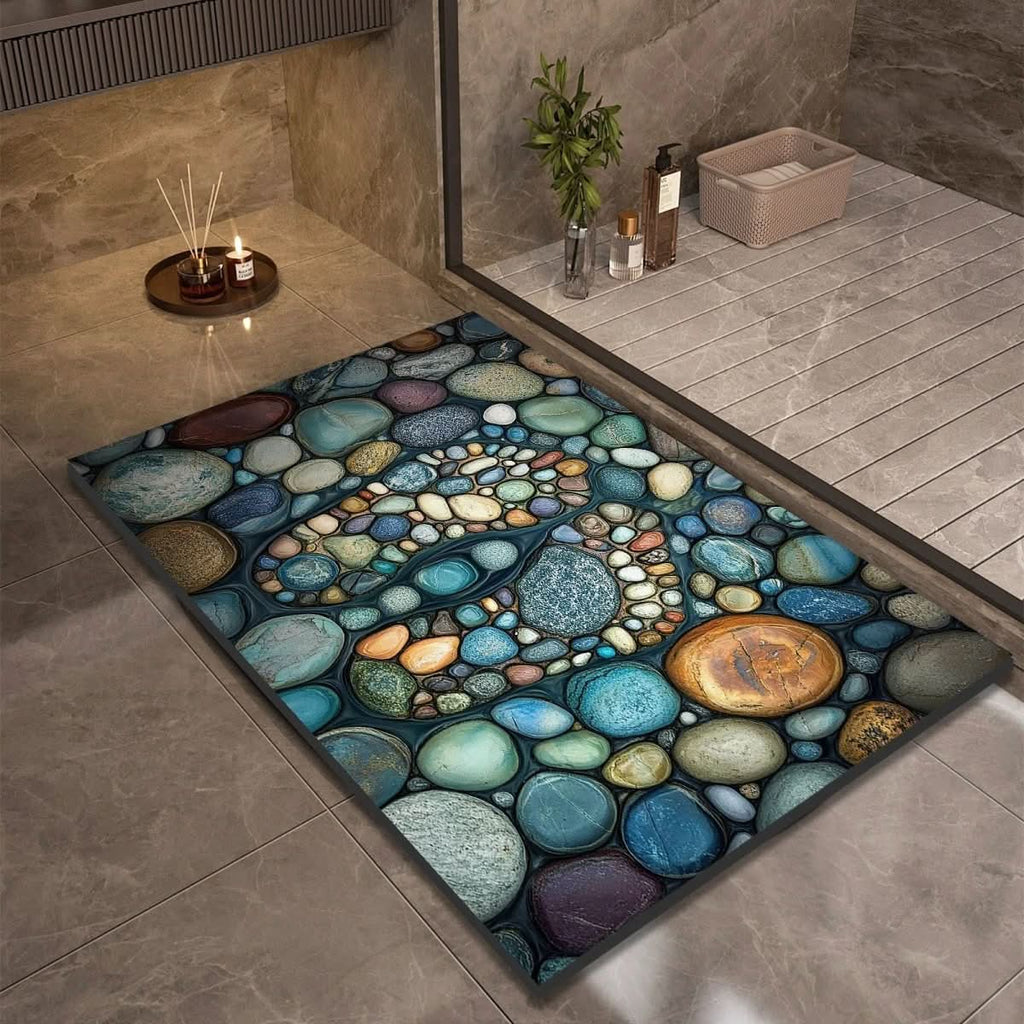 Alfombrilla de baño antideslizante de tierra de diatomeas, diseño moderno, tamaño 40x60 cm, ideal para 8