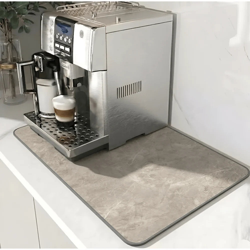 Alfombrilla de bar de café de secado rápido con diatomita absorbente, diseño elegante en mármol, tamaño 30x50 10