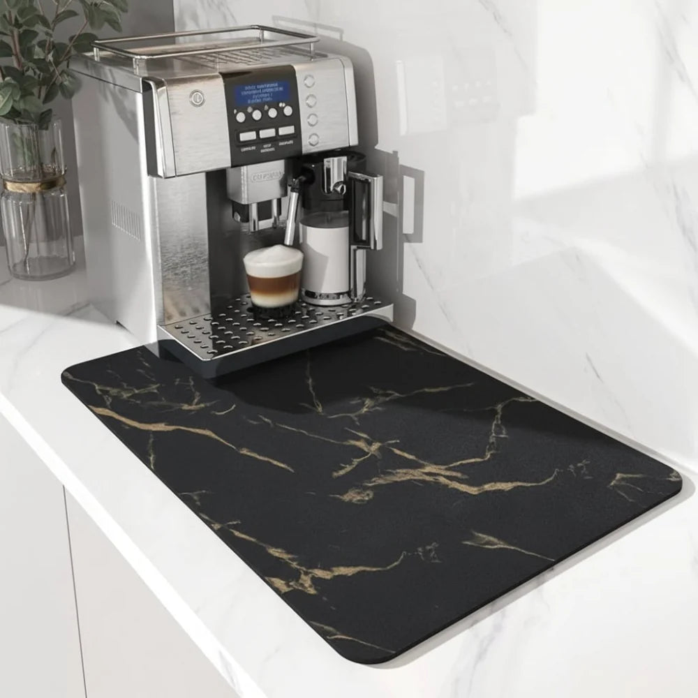 Alfombrilla de bar de café de secado rápido con diatomita absorbente, diseño elegante en mármol, tamaño 30x50 5