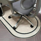 Alfombrilla antideslizante para silla de oficina con diseño geométrico moderno, fabricada en vellón de poliéster, dimensiones 1