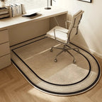 Alfombrilla antideslizante para silla de oficina con diseño geométrico moderno, fabricada en vellón de poliéster, dimensiones 3
