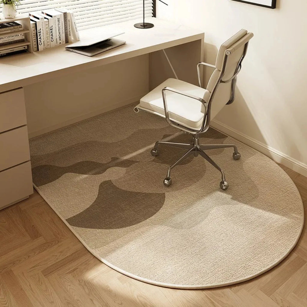 Alfombrilla antideslizante para silla de oficina con diseño geométrico moderno, fabricada en vellón de poliéster, dimensiones 4