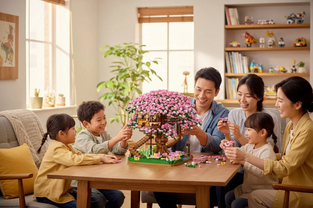 Bloques de construcción Casa del Árbol de Cerezo en Flor, 2138 piezas de plástico ABS para proyectos creativos, ideales para estimular la 6