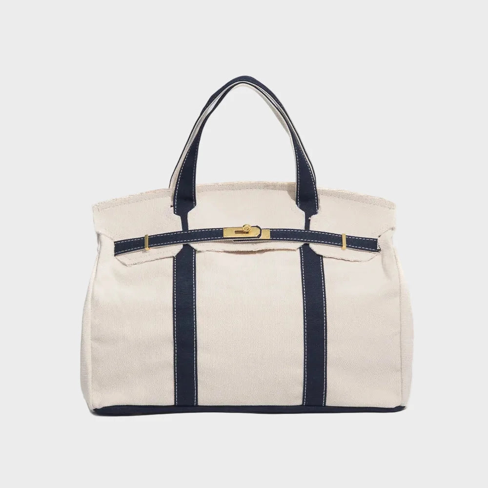 Bolso tote mujer resistente al agua con asas reforzadas, diseño rústico y minimalista en lona de lino, ideal para uso diario y 0