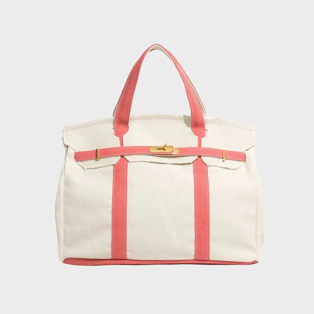 Bolso tote mujer resistente al agua con asas reforzadas, diseño rústico y minimalista en lona de lino, ideal para uso diario y 2