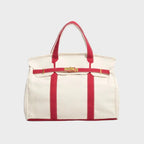 Bolso tote mujer resistente al agua con asas reforzadas, diseño rústico y minimalista en lona de lino, ideal para uso diario y 3