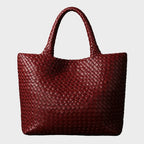 Bolso tote de mujer de piel trenzada, grande y espacioso, con asas cómodas, ideal para uso diario. 3