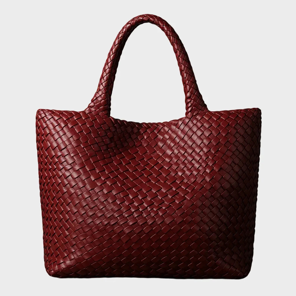 Bolso tote de mujer de piel trenzada, grande y espacioso, con asas cómodas, ideal para uso diario. 3