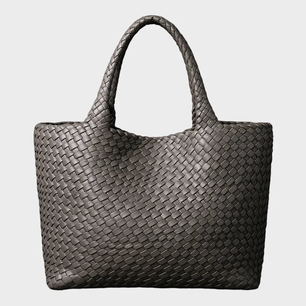 Bolso tote de mujer de piel trenzada, grande y espacioso, con asas cómodas, ideal para uso diario. 5