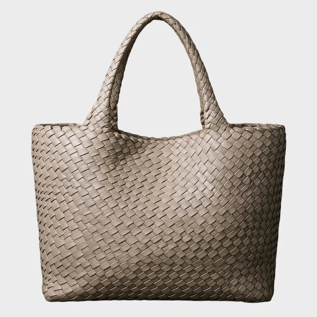 Bolso tote de mujer de piel trenzada, grande y espacioso, con asas cómodas, ideal para uso diario. 6
