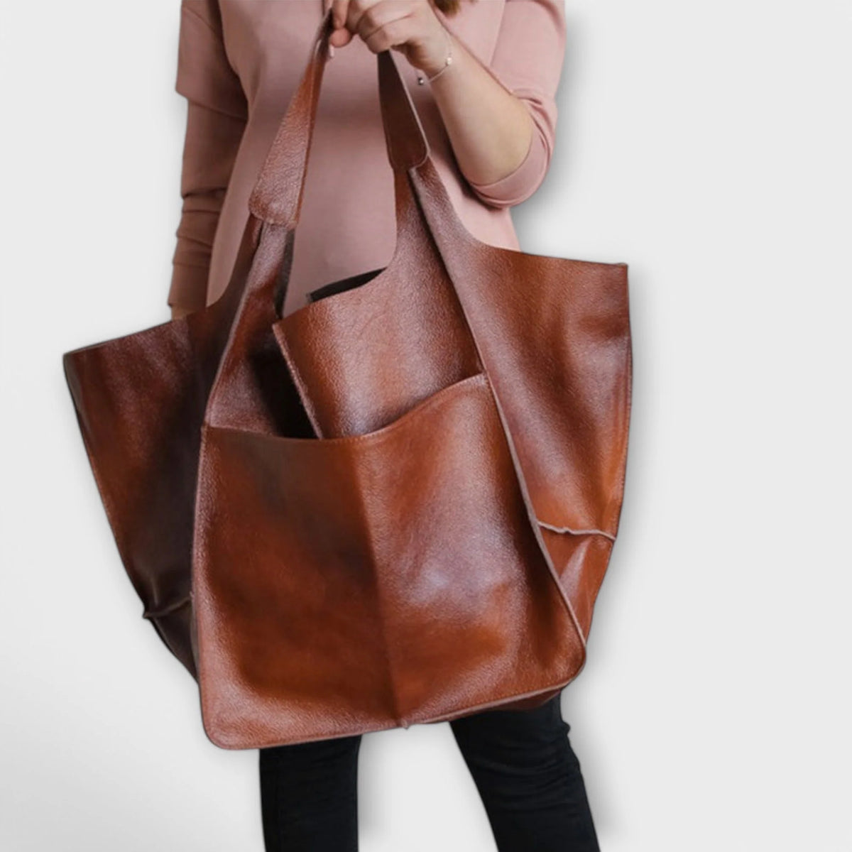 Bolso de hombro para mujer multifuncional de cuero sintético PU, elegante y espacioso, disponible en varios colores. 9