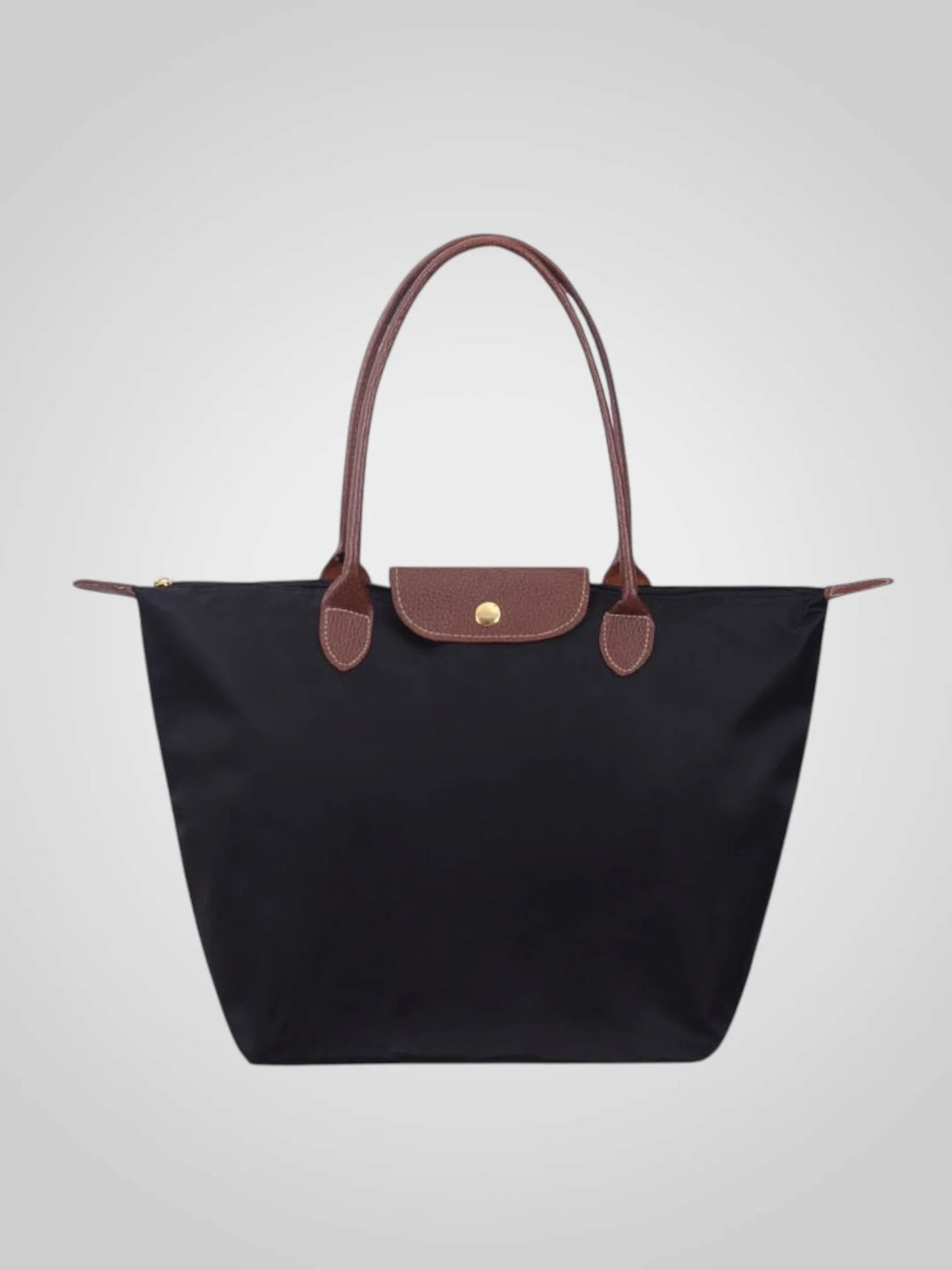 Bolso de hombro para mujer en cuero sintético negro, con correa ajustable, diseño amplio y elegante, ideal para el uso diario. 0