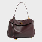 Bolso de hombro de mujer de piel de vacuno con solapa magnética y correa ajustable, diseño elegante y funcional ideal para cualquier 0