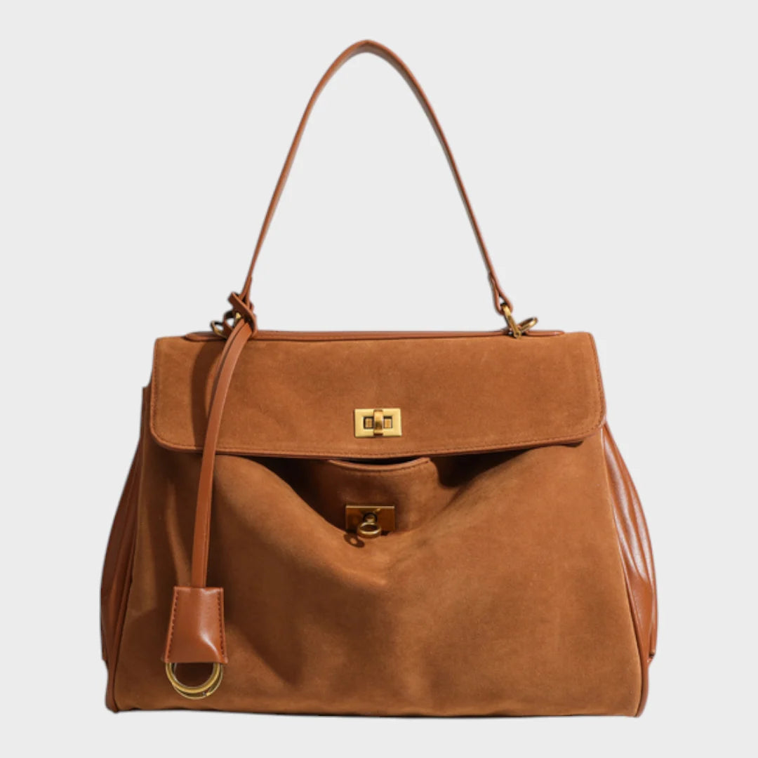 Bolso de hombro de mujer de piel de vacuno con solapa magnética y correa ajustable, diseño elegante y funcional ideal para cualquier 10
