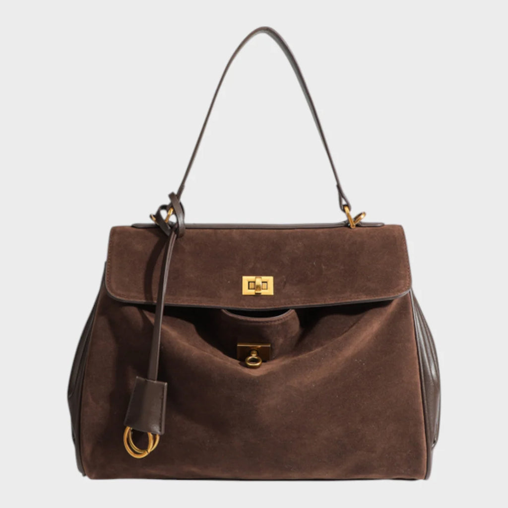 Bolso de hombro de mujer de piel de vacuno con solapa magnética y correa ajustable, diseño elegante y funcional ideal para cualquier 11