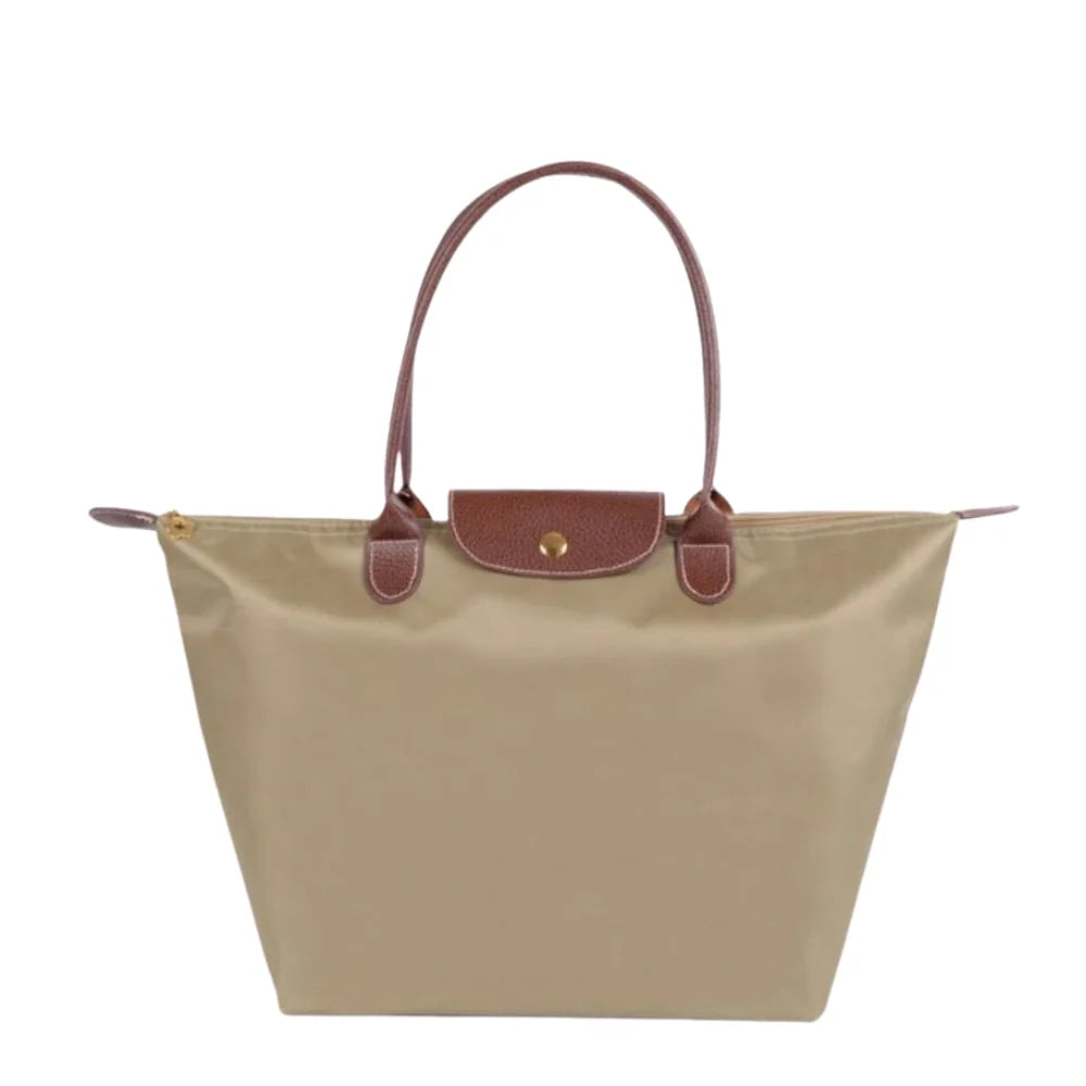 Bolso de mano para hombre resistente al agua, elegante diseño en nylon y cuero, amplio espacio de almacenamiento ideal para uso diario y actividades al aire libre 2