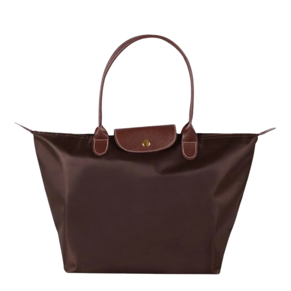Bolso de mano para hombre resistente al agua, elegante diseño en nylon y cuero, amplio espacio de almacenamiento ideal para uso diario y actividades al aire libre 3