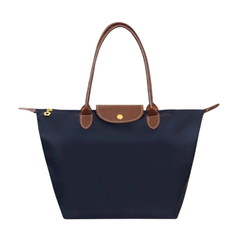Bolso de mano para hombre resistente al agua, elegante diseño en nylon y cuero, amplio espacio de almacenamiento ideal para uso diario y actividades al aire libre 4