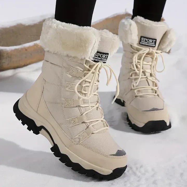 Botas de invierno para mujer, impermeables con aislamiento térmico y suela antideslizante, diseño elegante ideal para nieve. 0