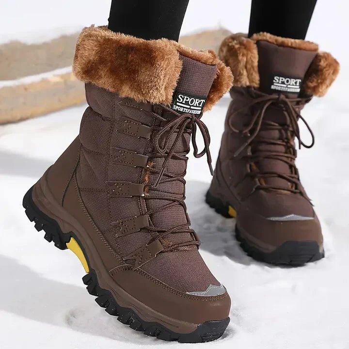 Botas de invierno para mujer, impermeables con aislamiento térmico y suela antideslizante, diseño elegante ideal para nieve. 2