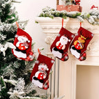Calcetines navideños colgantes con diseño de Papá Noel y renos, set de 3 o 4 piezas perfectos para 3