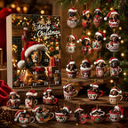 Calendario de Adviento con 24 adornos navideños de perro salchicha, ideal para decorar el árbol de Navidad, fabricado en 1