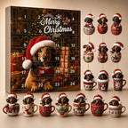 Calendario de Adviento con 24 adornos navideños de perro salchicha, ideal para decorar el árbol de Navidad, fabricado en 5