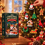 Calendario de Adviento con 24 decoraciones de PVC en estilo ladrillo, ideal para colgar y decorar en Navidad, creando un ambiente fest 1