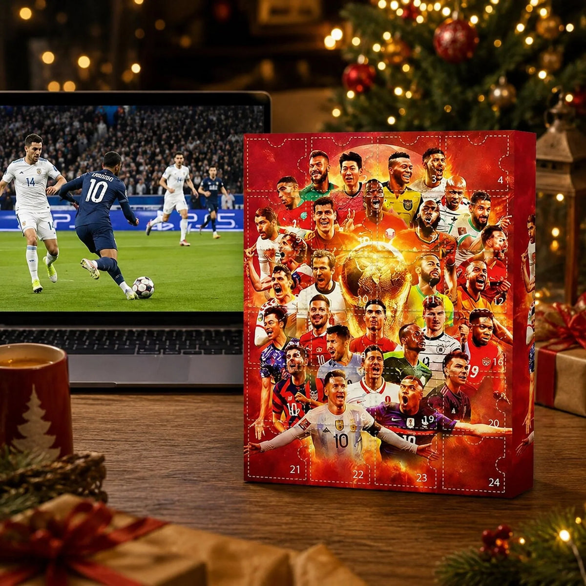 Calendario de Adviento de Fútbol 2026 con 24 sorpresas diarias en cartón, ideal para niños y aficionados al deporte rey 5