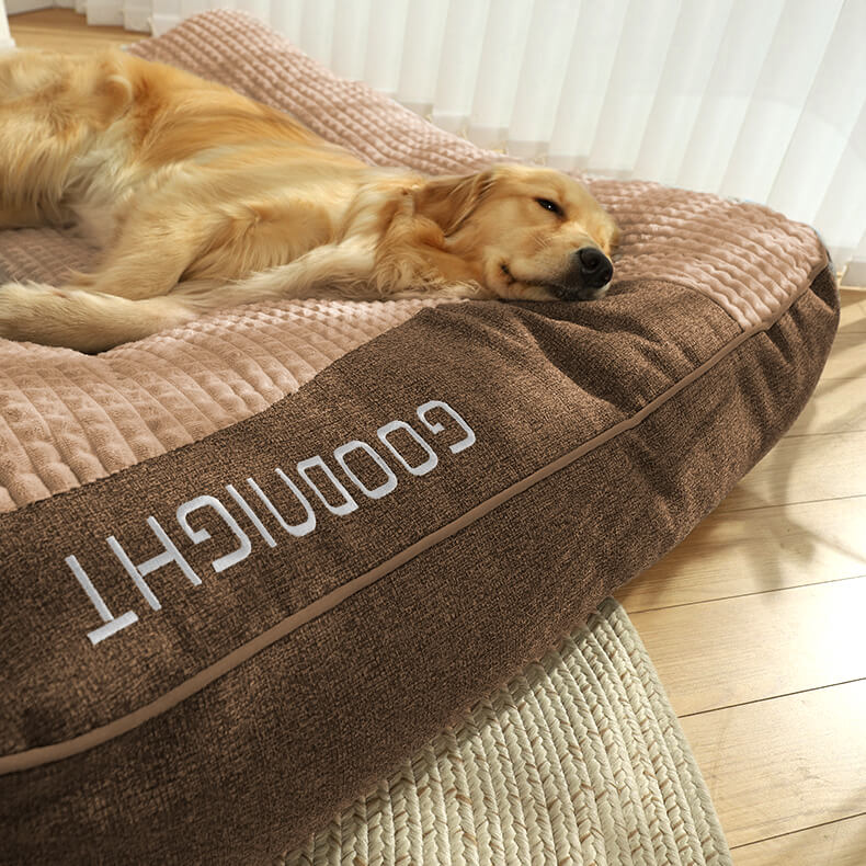 Cama ortopédica para perros grandes y medianos, con soporte elevado, funda lavable de terciopelo suave, ideal para el confort 4
