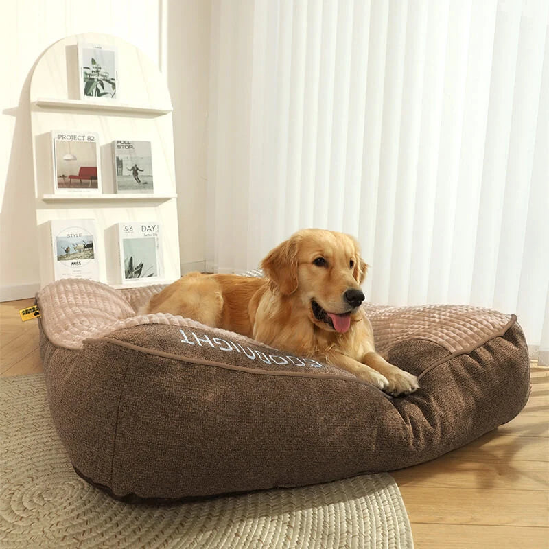 Cama ortopédica para perros grandes y medianos, con soporte elevado, funda lavable de terciopelo suave, ideal para el confort 5