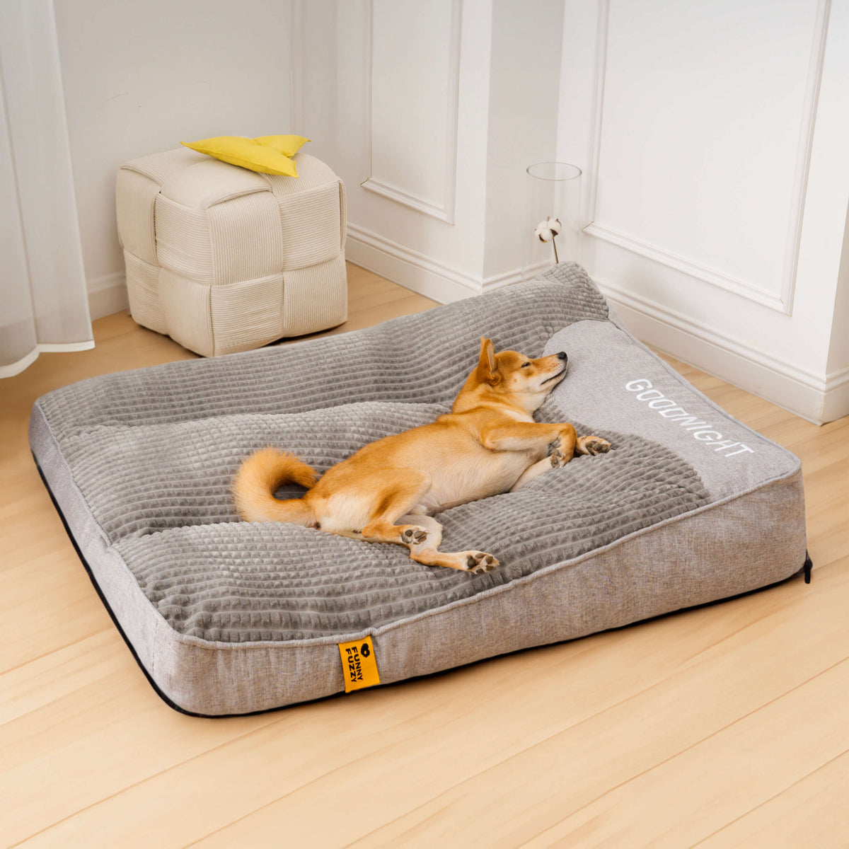 Cama ortopédica para perros grandes y medianos, con soporte elevado, funda lavable de terciopelo suave, ideal para el confort 7